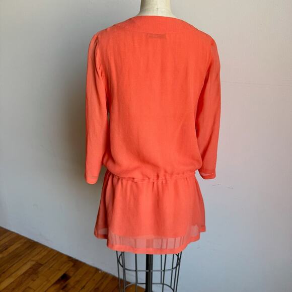 CONTREPOINT "McBling" Salmon 2000's Clubwear Drop Waist Tunic - Picture 11 of 13